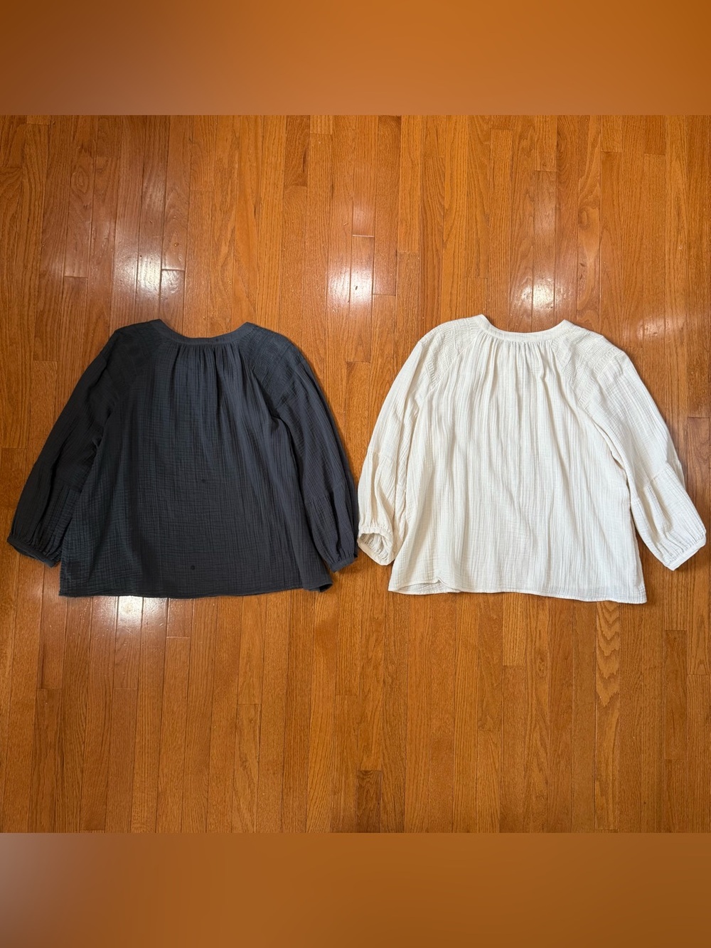Wonderly Women’s XXL Gauze Peasant Blouse Lot of 2 Boho Embroidered Top Shirt - Picture 6 of 9